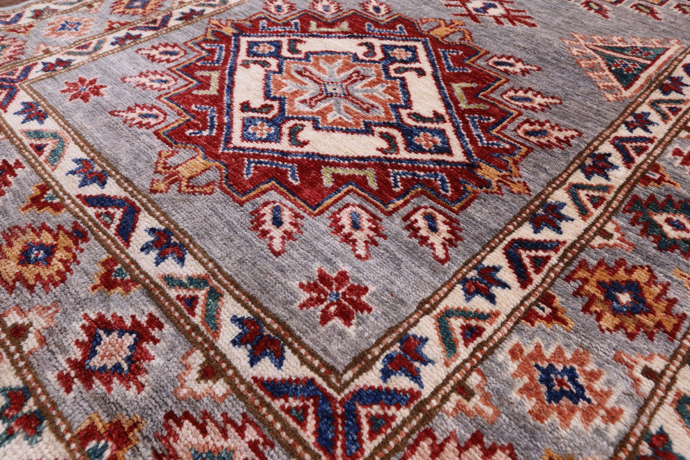 2' 8" X 8' 7" Runner Geometric Super Kazak Handmade Rug Q10368
