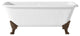 Cheviot Products Spencer Cast Iron Bathtub, White, Antique Bronze