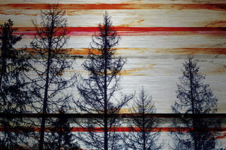 "Red Striped Sky" Print on Brushed Aluminum, 36"x24"