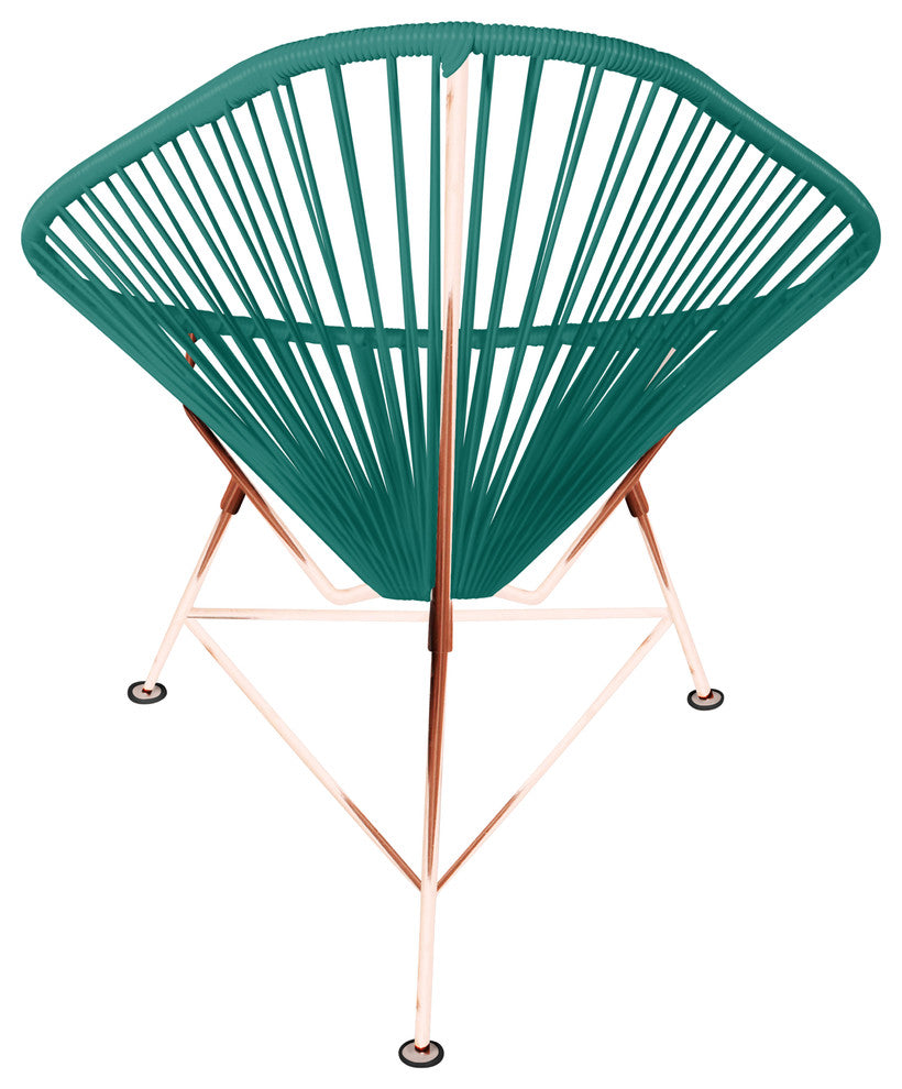 Junior Indoor/Outdoor Handmade Acapulco Chair, Turquoise Weave, Copper Frame