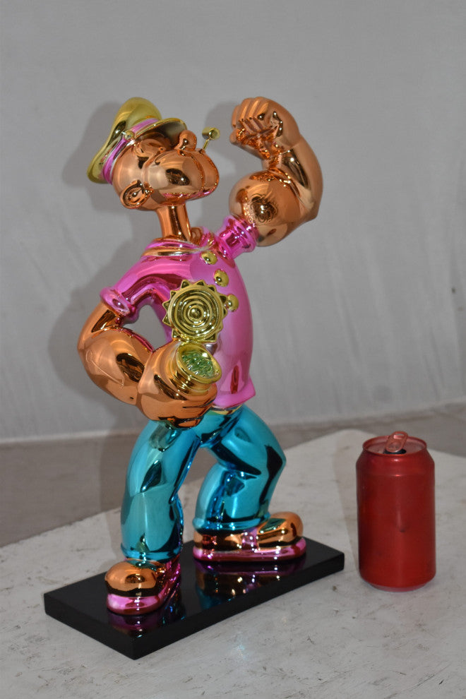 Iconic Pink Popeye smaller Resin Statue  Size: 11" x 6" x 17"H
