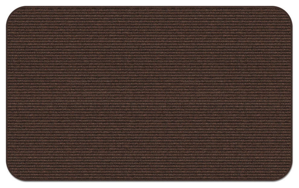 Indoor/Outdoor Double-Ribbed Area Rug With Skid-Resistant Back Brown 2' x 3'