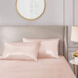 Madison Park Essentials Satin Luxury Satin 2-Piece Pillowcase Set, Blush Pink