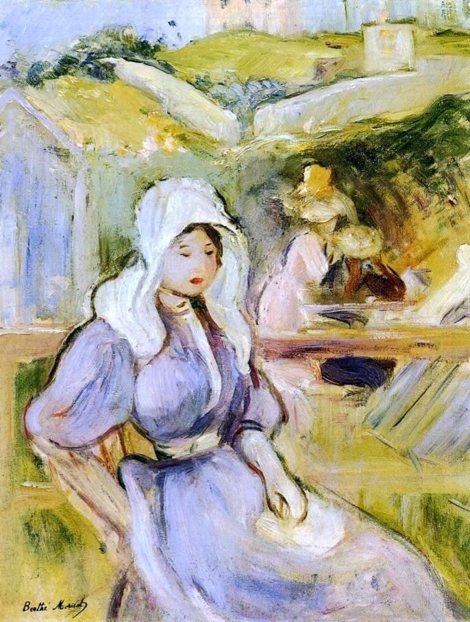 Berthe Morisot On the Beach at Portrieux, Gallery Wrapped Canvas, 21"x28"