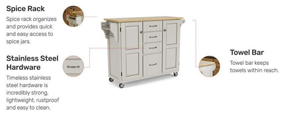 Homestyles Create-a-Cart Wood Rolling Kitchen Cart in Brown