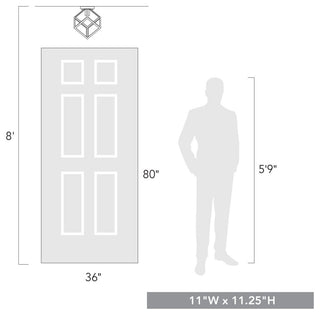 Golden Lighting 2086-FM Cassio 11"W Semi-Flush Square Ceiling - Matte Black