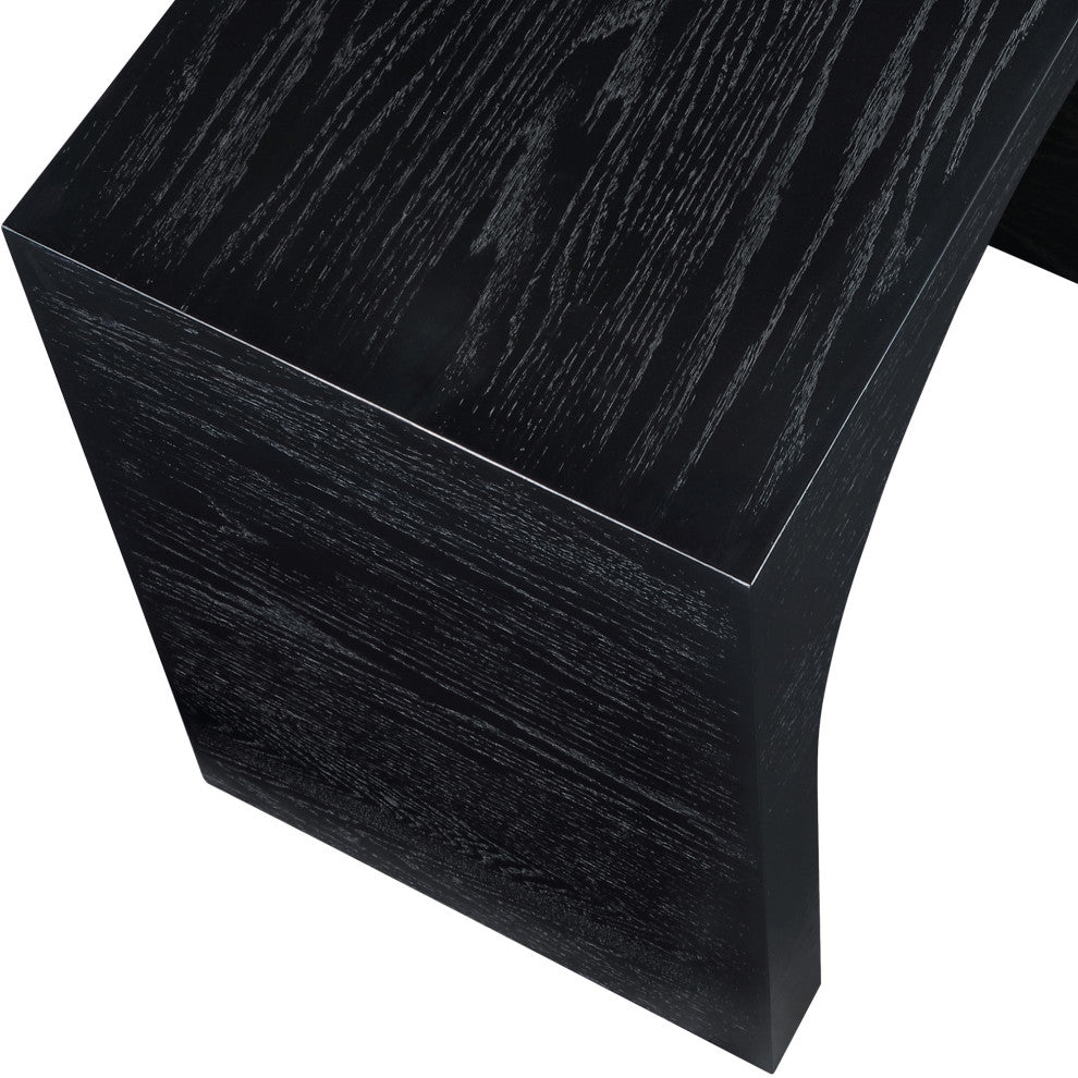 June Black Oak Console Table, Black, 54" W X 18" D X 30" H
