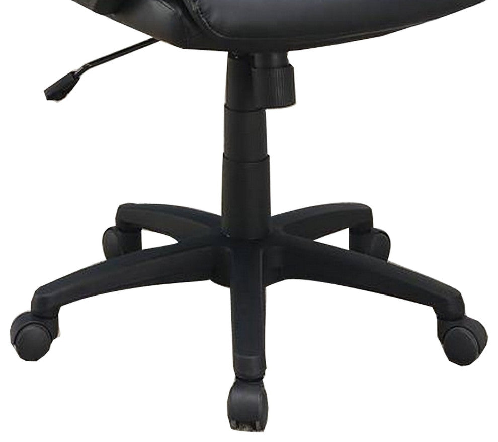 Office Chair with Top Padded Back and Casters, Black