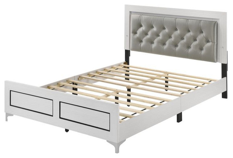 Rebecca Platform Bed, Gray/White, King