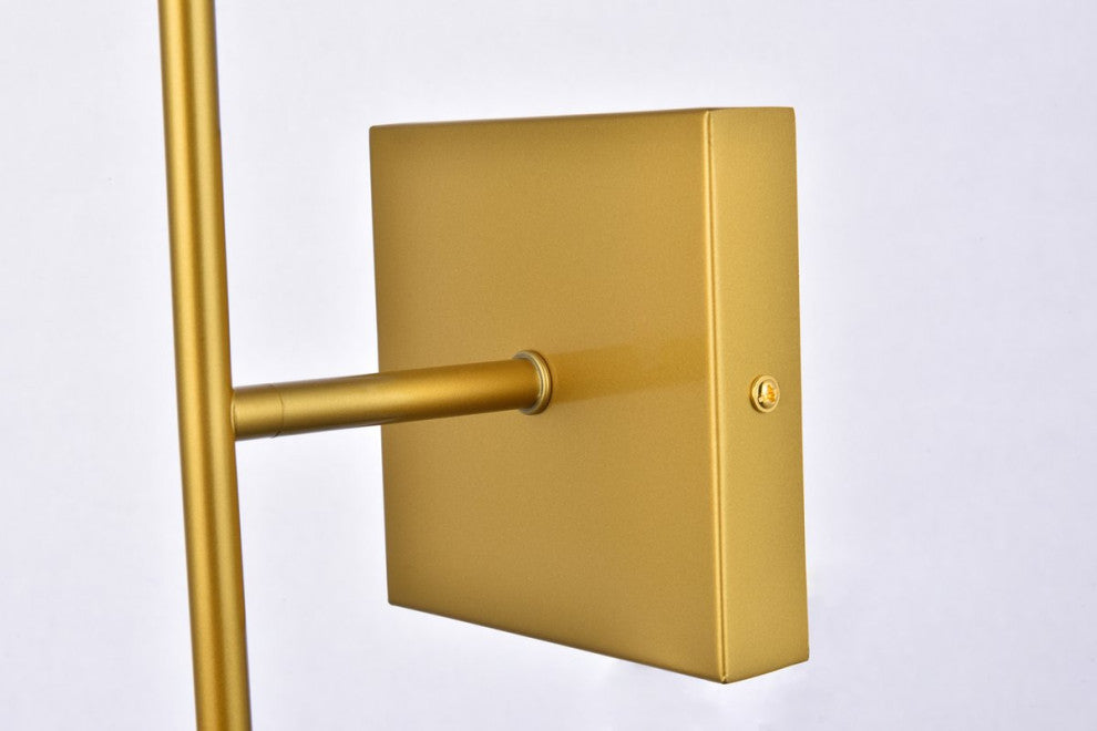 Noah 1-Light Brass and White Glass Wall Sconce