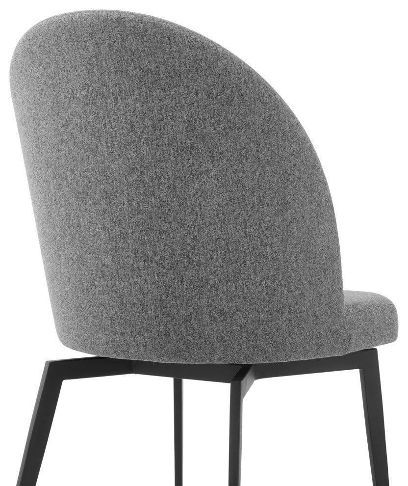Sunny Swivel Gray Fabric and Metal Dining Room Chairs, Set of 2