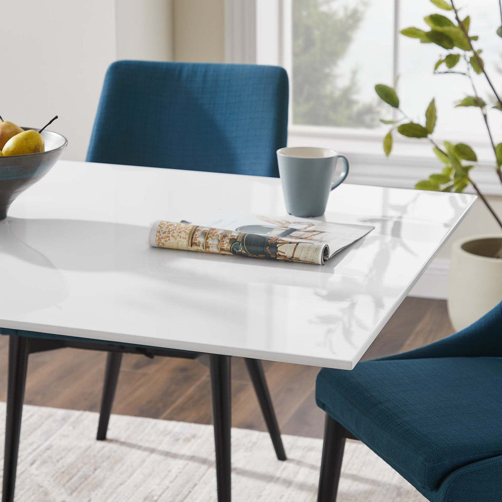 Lippa 60" Rectangle Wood Dining Table Black White