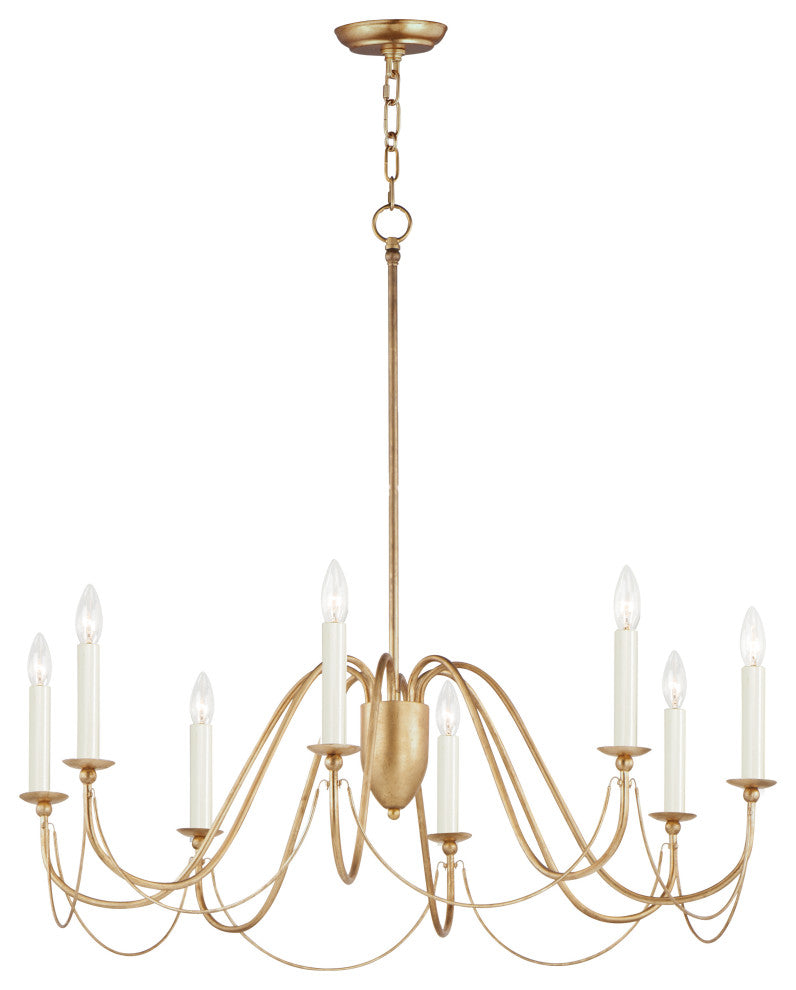 Maxim Lighting Plumette 8-Light Chandelier, Gold Leaf, 12168GL
