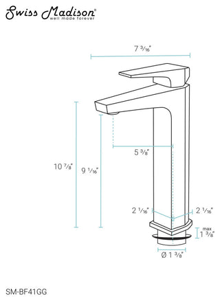 Voltaire Single Hole Single-Handle High Arc Bathroom Faucet, Gunmetal Gray