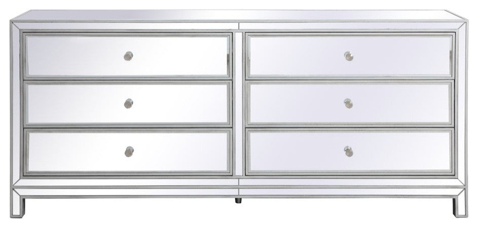 Elegant Decor Reflexion Chest Antique Silver