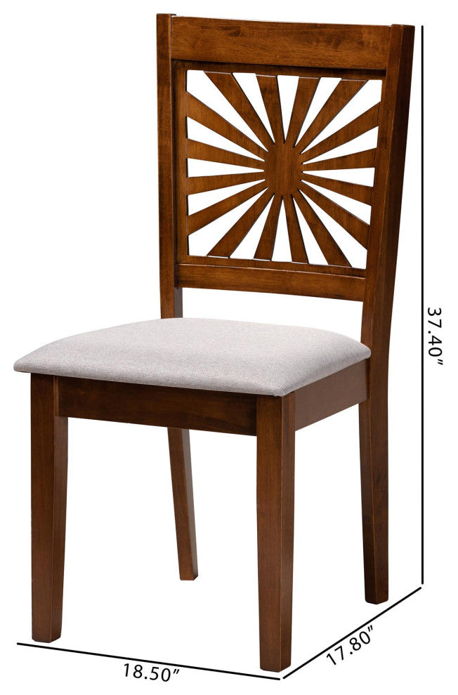Loni Dining Collection, Gray/Walnut Brown, Dining Chair, Set of 2