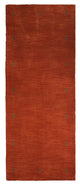 HAND KNOTTED LOOM WOOL ECO-FRIENDLY AREA RUGS - Runner, Orange, Contemporary