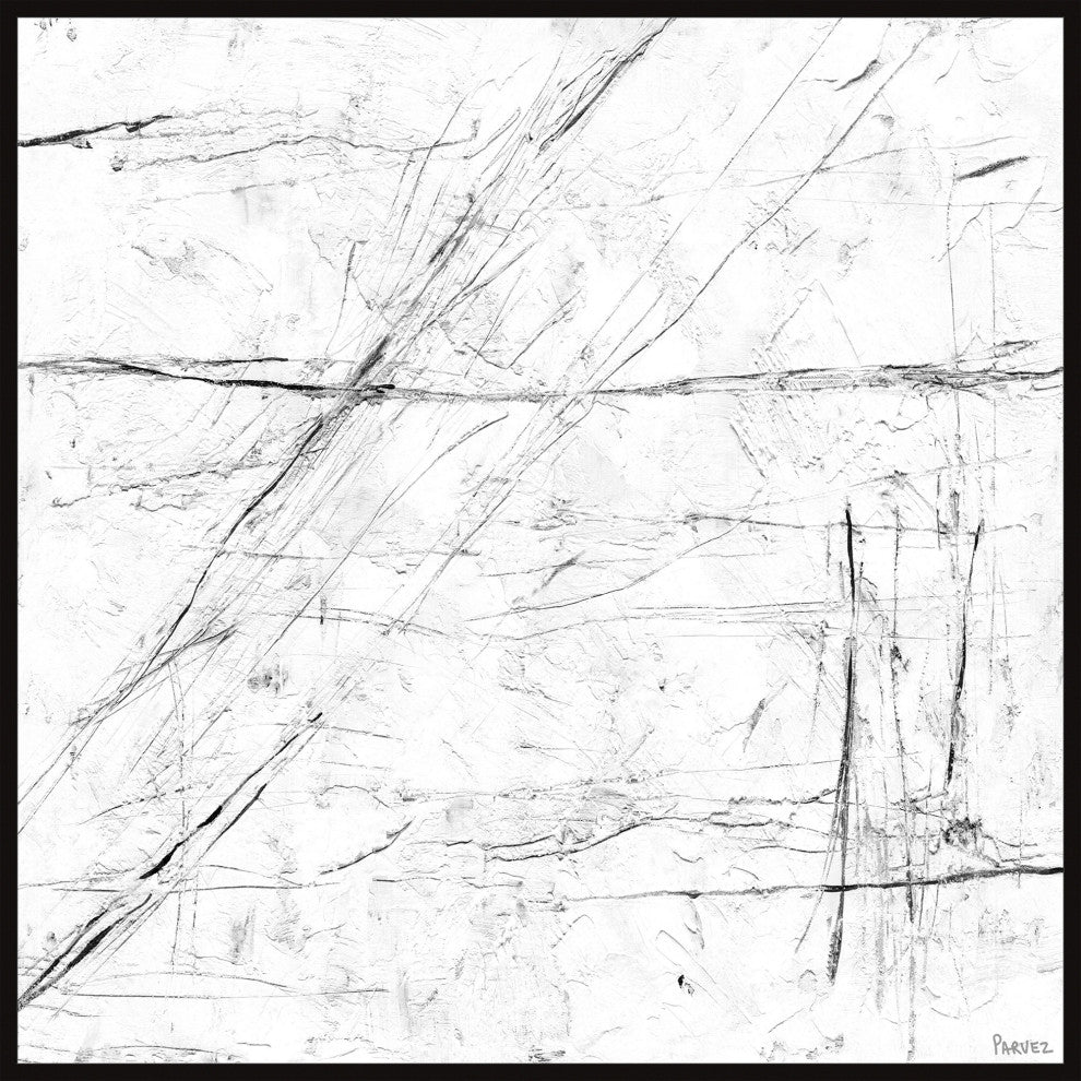 "Total Chaos" Floater Framed Painting Print on Canvas, 32x32