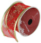 Red and Gold Snowflakes Wired Christmas Craft Ribbon