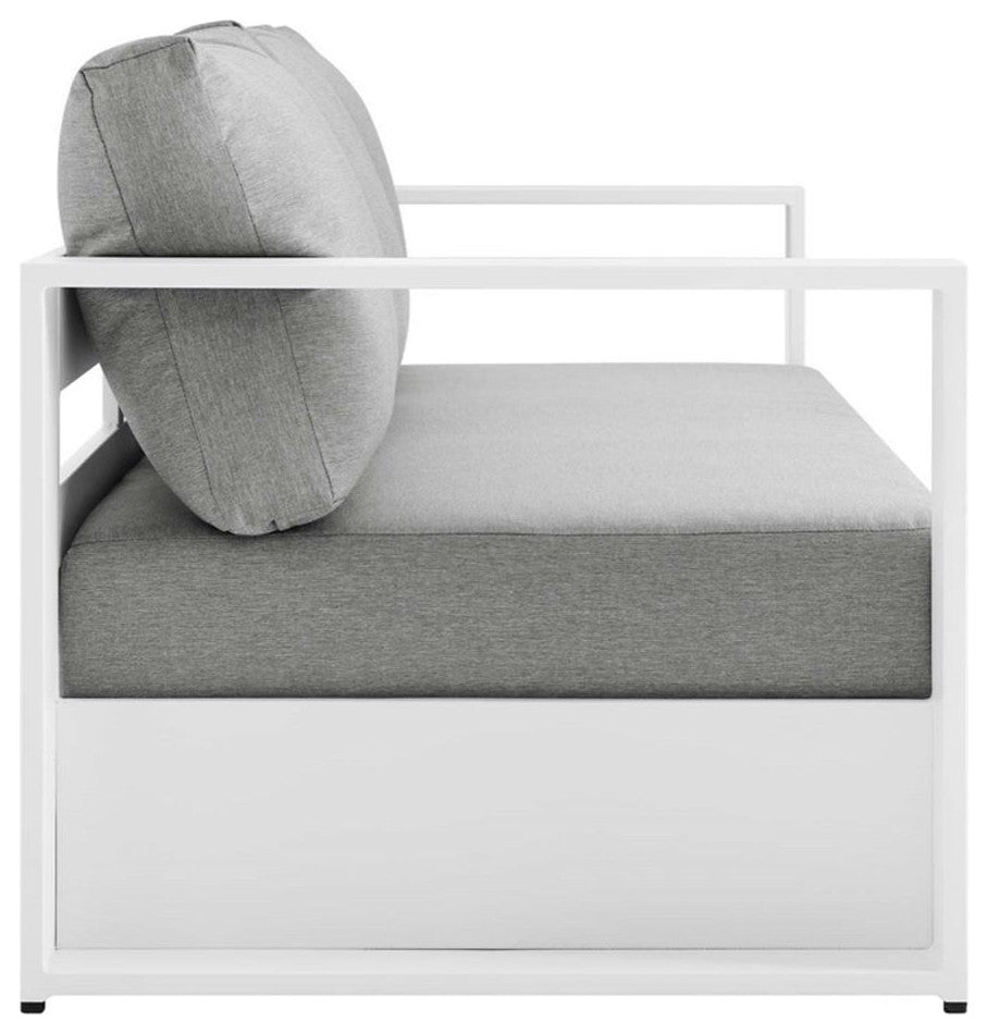 Tahoe Outdoor Patio Powder-Coated Aluminum 3-Piece Set, White Gray