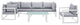 White Gray Fortuna 7 Piece Outdoor Patio Sectional Sofa Set