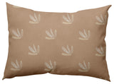 Feather Pattern Decorative Lumbar Throw Pillow, Brown, 14"x20"
