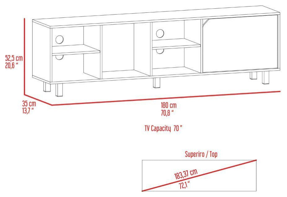 Conquest Tv Stand, Light Oak