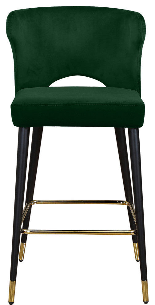 Kelly Velvet Stool (Set of 2), Green
