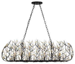 Bask 8-Lt Crystal Linear Pendant - Matte Black/French Gold