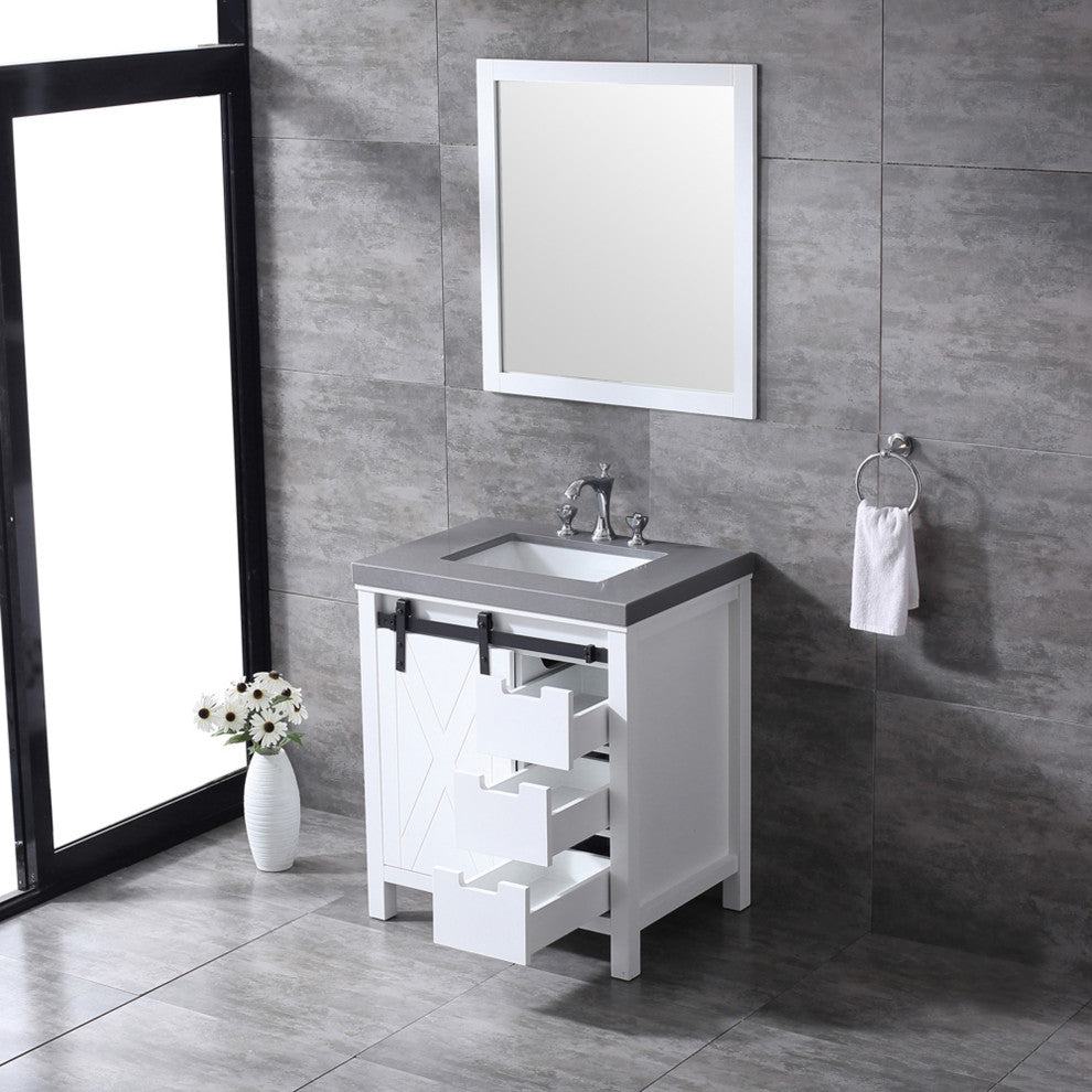 Marsyas Transitional White 30" Single Sink Vanity Set