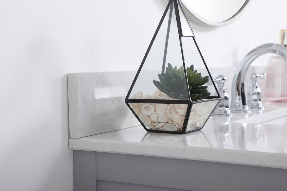 Skylar 42" Single Bathroom Vanity, Gray, With Backsplash