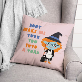 Witch Girl Spell 16x16 Throw Pillow