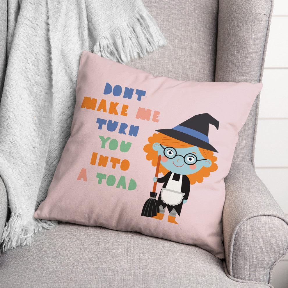 Witch Girl Spell 16x16 Throw Pillow