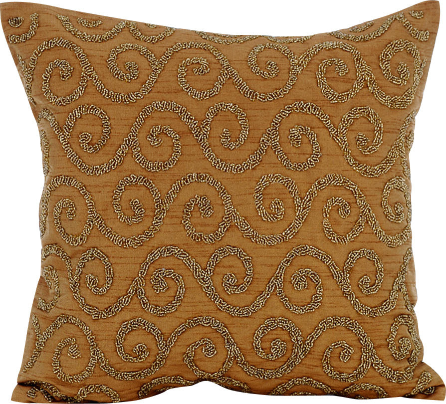 Gold Decorative Pillow Covers 18"x18" Silk, Gold Fest