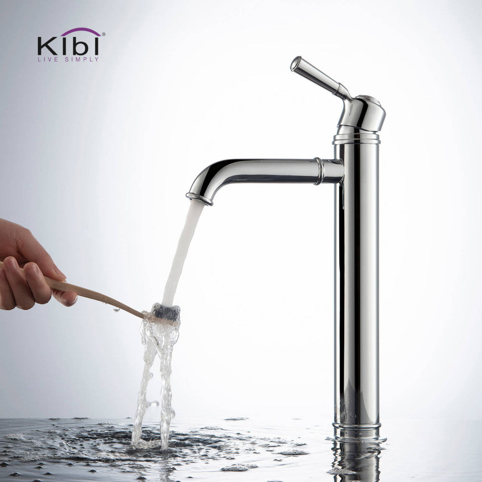 Victorian Brass Single Hole Bathroom Vessel Sink Faucet KBF1013, Chrome