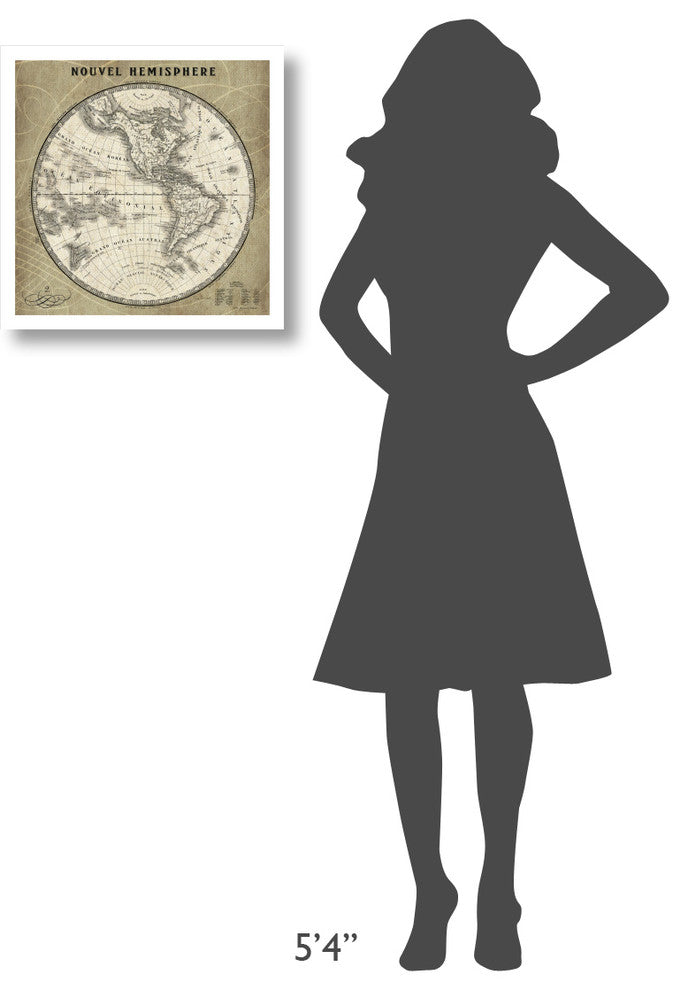 "French World Map III" Digital Paper Print by Sue Schlabach, 20"x20"