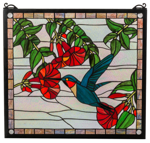 Meyda lighting 81540 21"W X 19"H Hummingbird Stained Glass Window