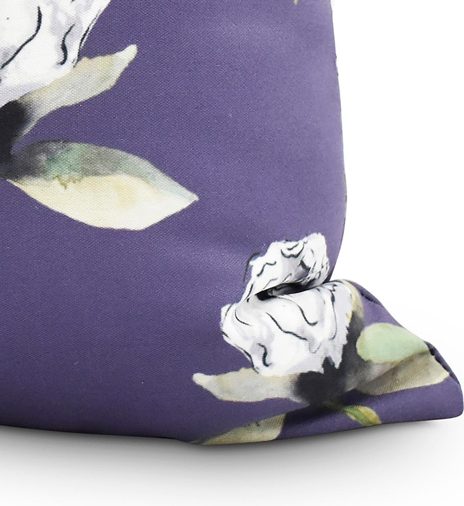 Floral Bunch 18" Purple Floral Print Decorative Throw Pillow