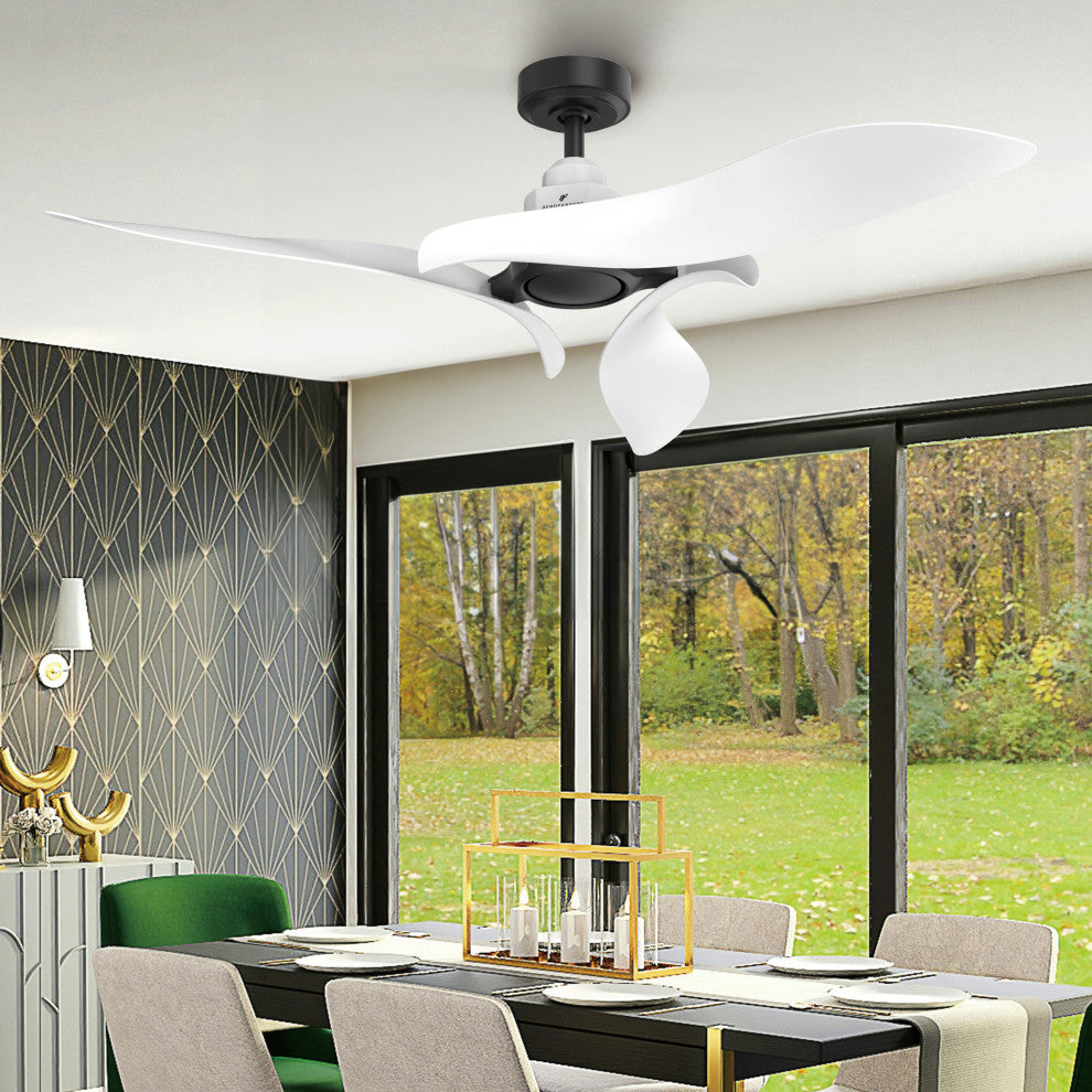 54 in. Indoor White Modern Ceiling Fan without Light