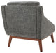 Mid-Century Club Chair, Charcoal Fabric With Coffee Finish Legs