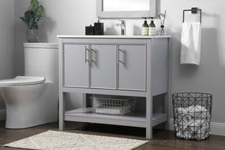 36" SIngle Bathroom Vanity, Grey