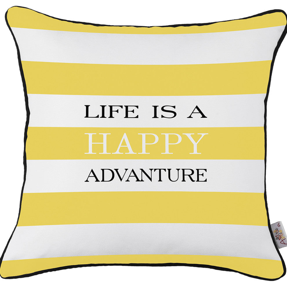 18"X18" Scandi Square Life Printed Decorative Throw Pillow Cover