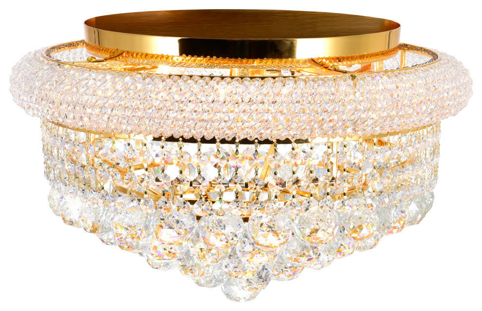 Empire 5 Light Flush Mount With Gold Finish