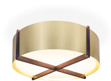 Plura 36 Pendant, Walnut, Brushed Brass, Gu-24 Socket