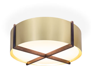 Plura 36 Pendant, Walnut, Brushed Brass, Gu-24 Socket