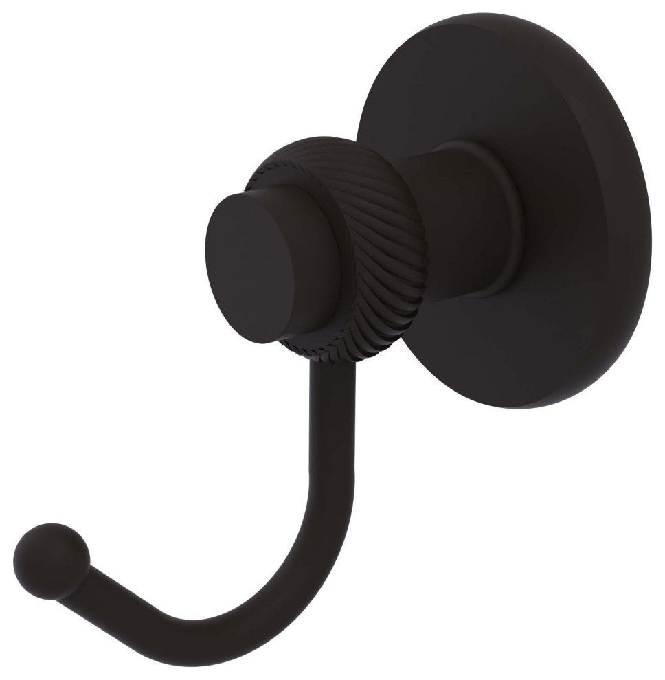 Mercury Robe Hook with Twisted Accents, Oil Rubbed Bronze