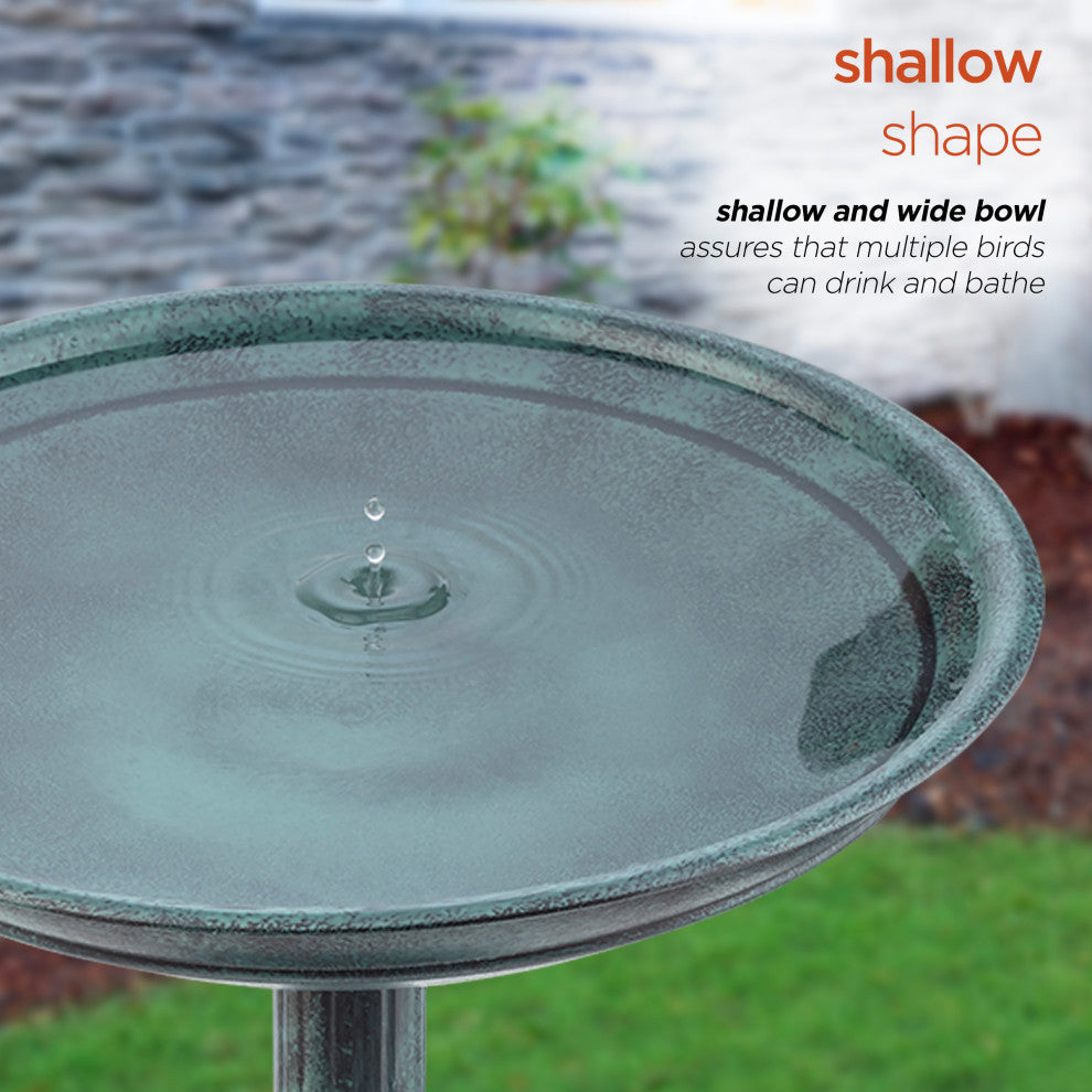 25" Tall Outdoor Birdbath with Planter Yard Statue