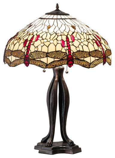 Meyda Lighting 229133 30" High Tiffany Hanginghead Dragonfly Table Lamp