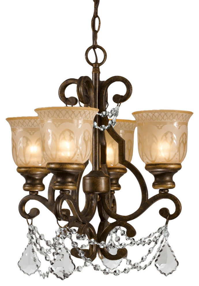 Crystorama Lighting Group 7504-CL-MWP Norwalk 4 Light 17"W - Bronze Umber