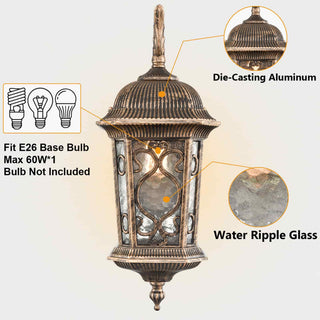 Waterproof Outdoor Wall Light With Water Glass